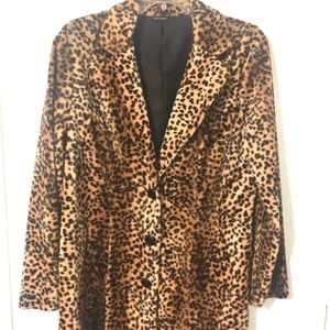 Vintage faux fur animal print jacket